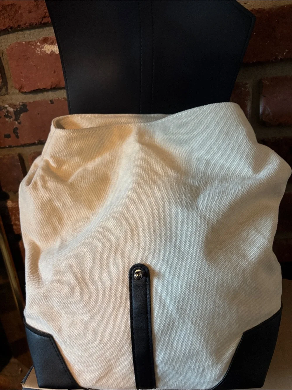 Deux Lux Demi Two-Tone Cream and Black Mini Backpack